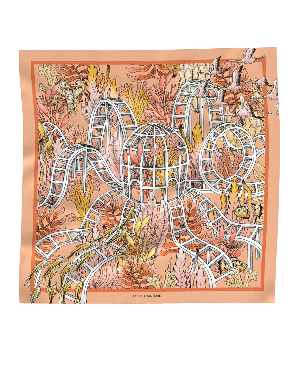 Foulard Femme StyleBREAKER - Motif Marbré Multicolore Avec Détails Dorés - Étole Hiver 72x188 Cm